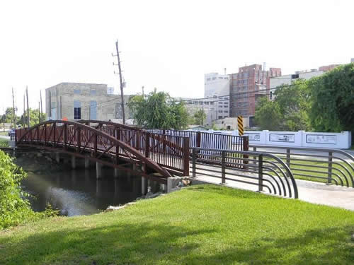 Sugar  Land Texas - View of city and bridge over creek