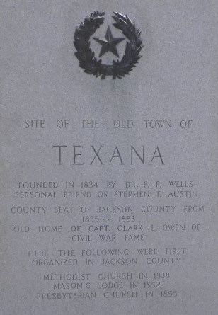 Site of Old Town Texana,  Texas Centennial Marker