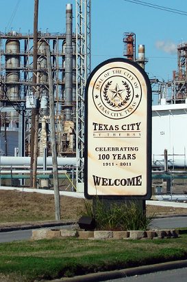 Texas City welcome sign