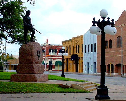 Downtown street scene in Victoria Texas