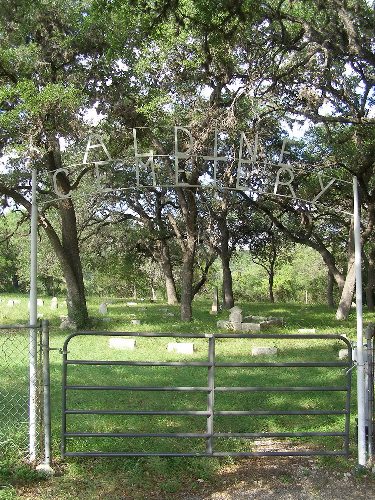 Uvalde County TX, Aldine Cemetery gate