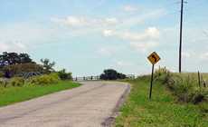 Country road to Beaukiss, Texas