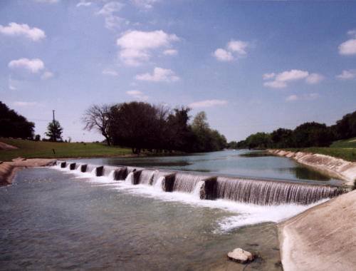 Blanco River and dam, Blanco State  Park, Blanco Texas