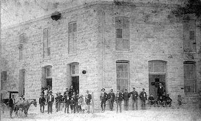 The 1869 Kinney County Courthouse, Brackettville, Texas  vintage photo  