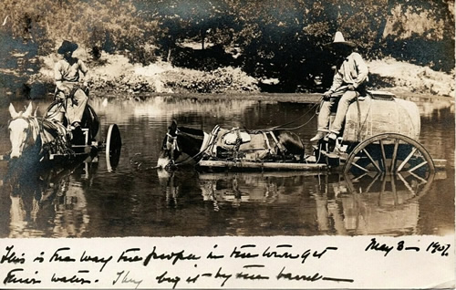  Brackettville, Texas  - crossing the river vintage photo  