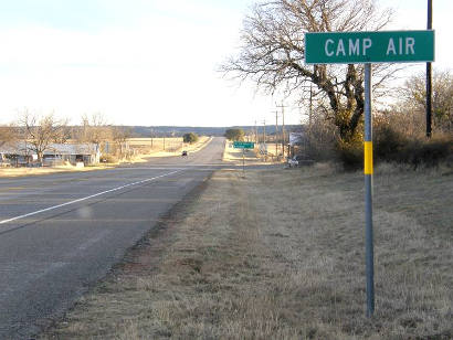 Camp Air, TX road sign