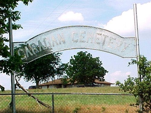 Mills County, TX - Caradan Cemetery  sign