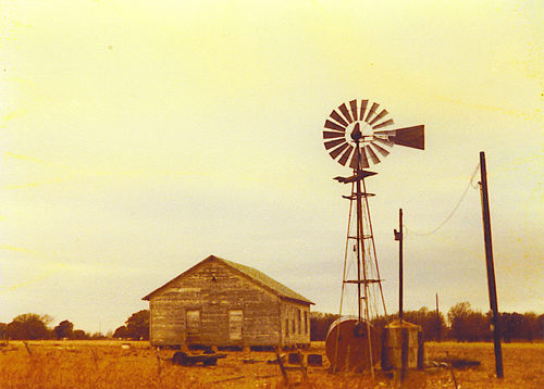 Caradan Texas 1932 church and windmill 