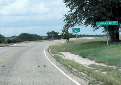 Carta Valley Tx road sign