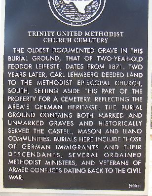 Castell TX - Trinity United Methodist Church Cemetery