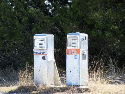 Cypress Mill, Texas old gas pumps