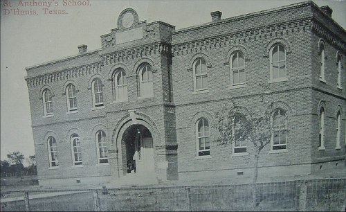 D'Hanis Texas St. Anthony's Catholic School old postcard
