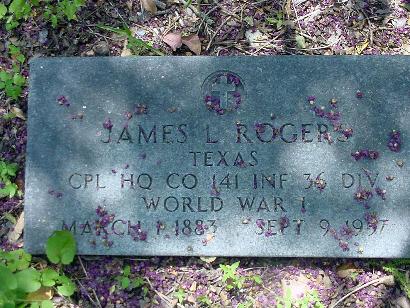 Decker TX Rogers Cemetery James L. Rogers WWI