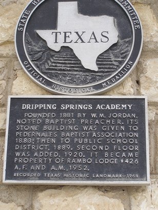Dripping Springs Academy historical marker