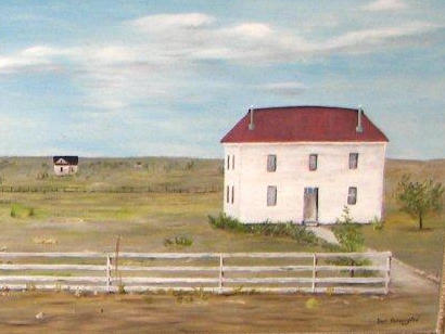 TX -  Painting of 1902 Schleicher County Courhouse