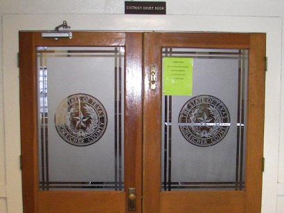 1924 Schleicher County Courthouse district courtroom door, Eldorado, TExas