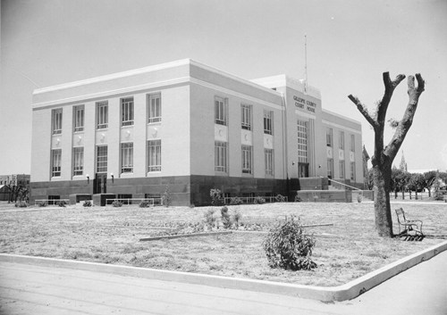 Gillespie County Courthouse, Fredericksburg, Texas, 1939 old photo