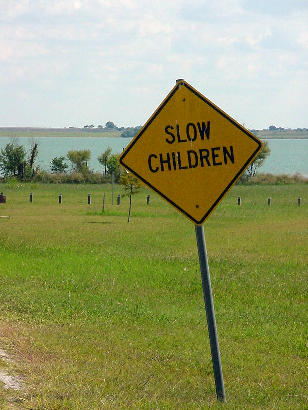 "Slow Children" sign