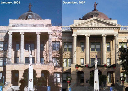 Georgetown, TX - Williamson County courthouse  before & after restoration