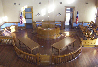 Georgetown, TX - The restored 1911 Williamson County courthouse  district courtroom