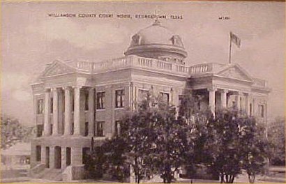 Georgetown Texas - Williamson County courthouse  old postcard