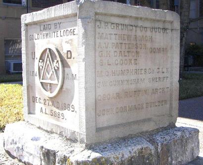 Goldthwaite, Texas - 1890 Mills County Courthouse Cornerstone