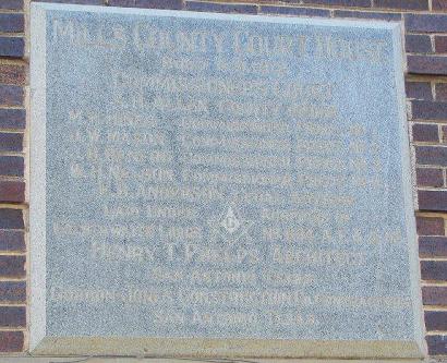 Goldthwaite Texas - 1913 Mills County Courthouse cornerstone