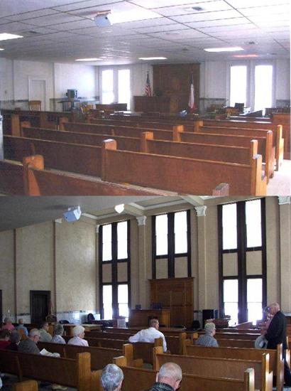 Goldthwaite Texas - Mills County Courthouse courtroom