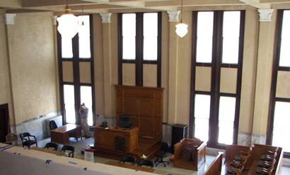 Goldthwaite Texas - Mills County Courthouse courtroom