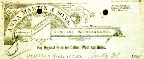 Hedwigs Hill, Texas - Anna Martin &amp; Sons General Merchandise