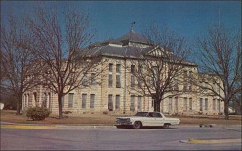 Medina County courthouse, Hondo, Texas old postcard