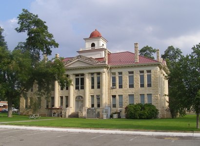 1916 Blanco County Courthouse back view, Johnson City, Texas 