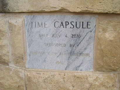 Johnson City Bi-Centennial 1976 Time Capsule on courthouse ground