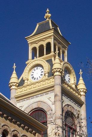 Restored clock tower on the Llano County courthouse