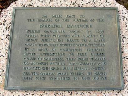 Williamson County Texas - Webster Massacre Marker