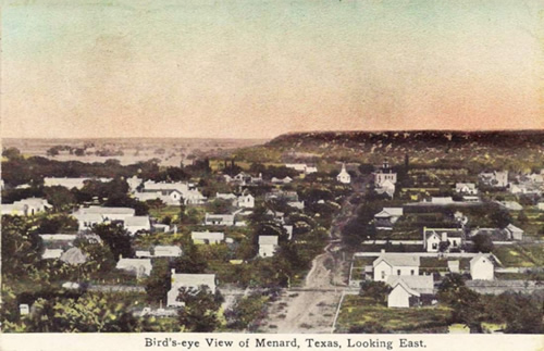 Menard, Texas - Bird's-eye View, Looking East