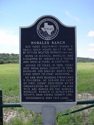 Texas - Morales Ranch Historical Marker