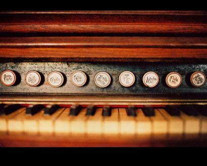 Organ keyboard in New Sweden Luteran Church