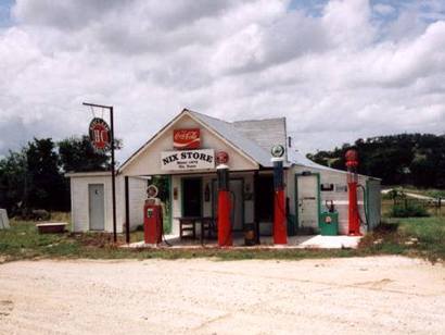 Nix, Texas restored old gas station and store