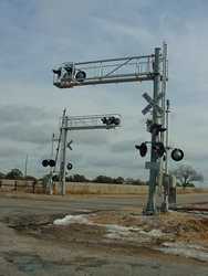 Railroad crossing in Noack, Texas