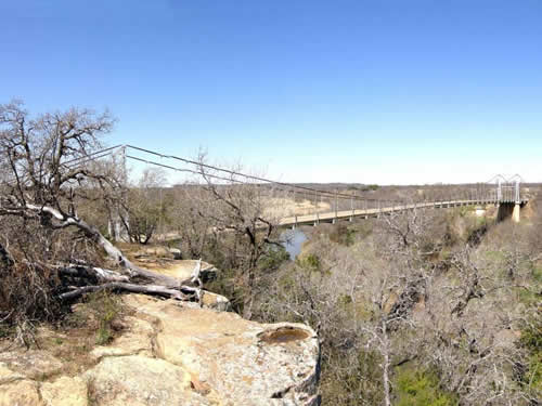 TX - Mills County Regency Suspension Bridge  over Colorado River