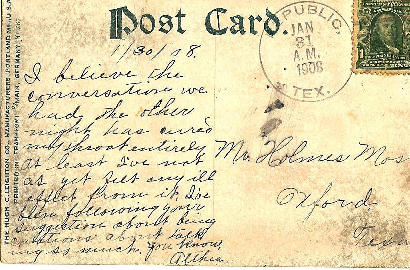Republic TX Postcard 1908 Postmark