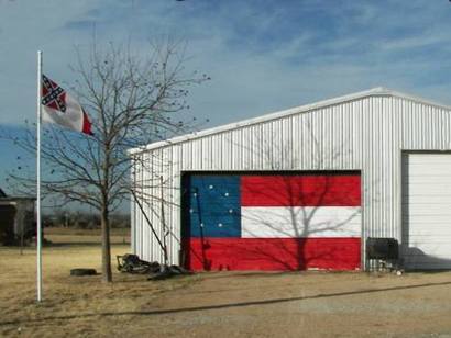 Texas flag on a barn door, Salt Gap Texas