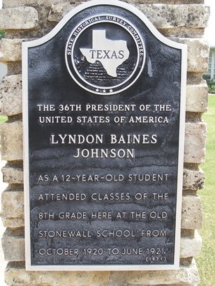 LBJ School Marker, Stonewall TX 