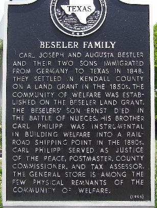Welfare TX Beseler Family Historical Marker