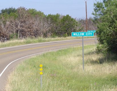 Willow City TX City limit Sign