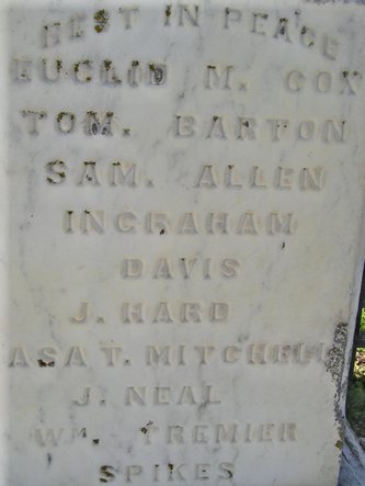 Indian Massacre Battle Creek Burial Ground marker- names of buried
