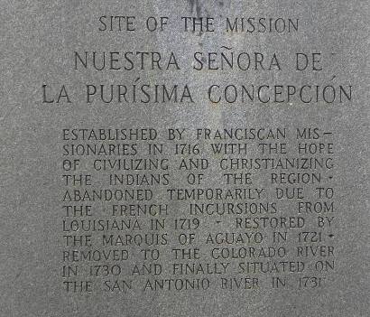 Nacogdoches County TX - Mission Nuestra Senora de la Purisma Conception Marker 