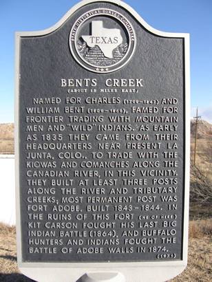 Hutchinson County Tx Bents Creek Marker