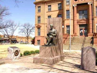Anson Tx - Anson Jones Statue on courthouse grounds